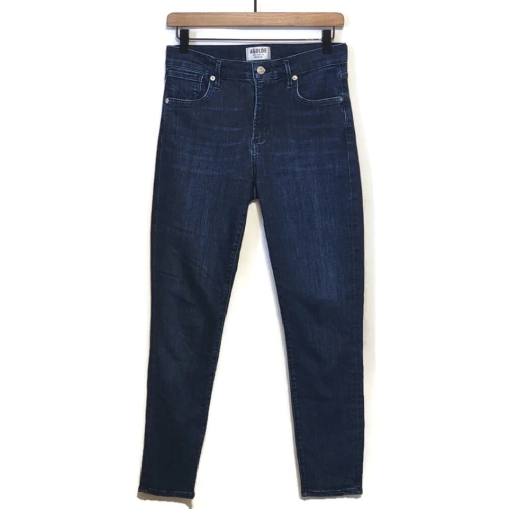 AGOLDE Sophie High Rise Crop Skinny Jeans Dark Wash Blue Size 27 Chic Trendy - Picture 15 of 15